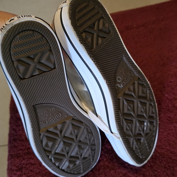 Converse Women 6.5 White Clear Tranzparent All Star Shoes - Picture 4 of 12